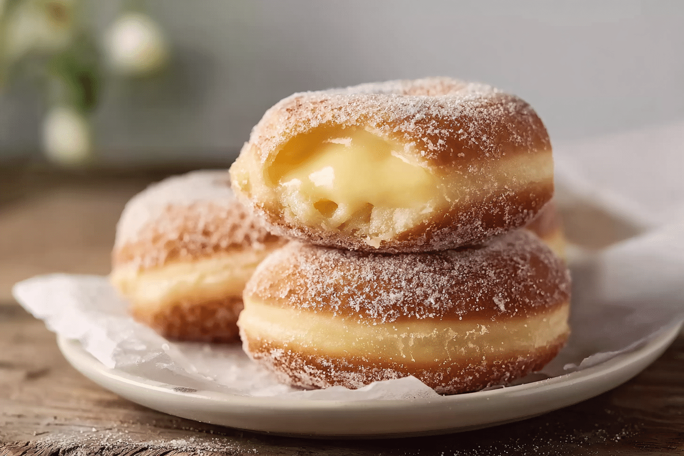 Baked Donuts with Custard-Filled