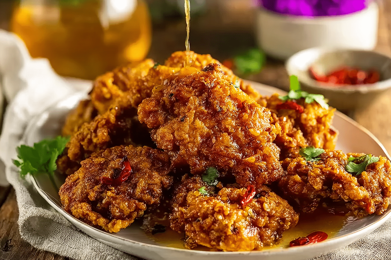 Hot Honey Garlic Fried Chicken