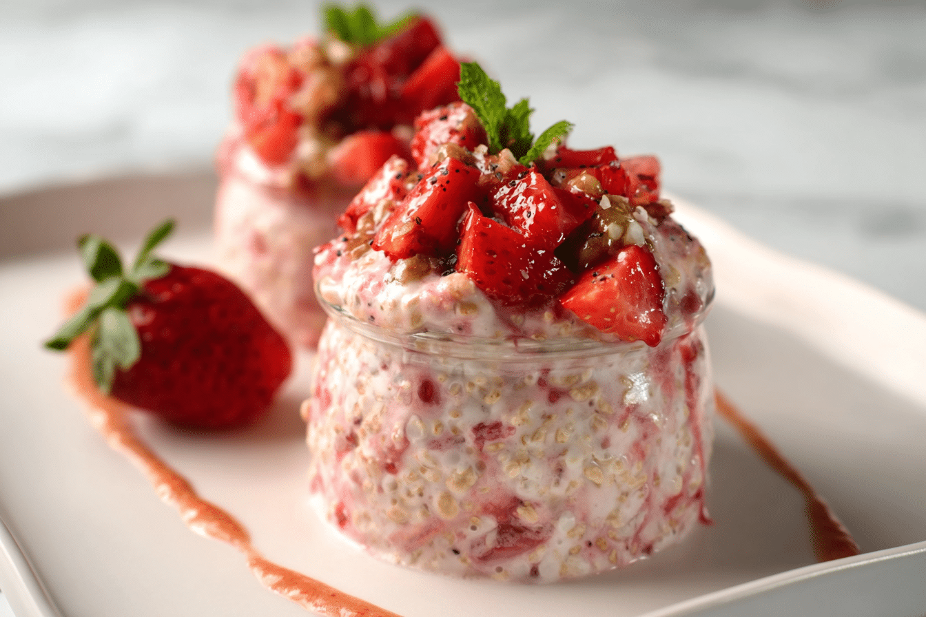 Strawberries & Cream Overnight Oats