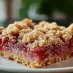 Rhubarb Crumb Bars with Buttery Oat Topping