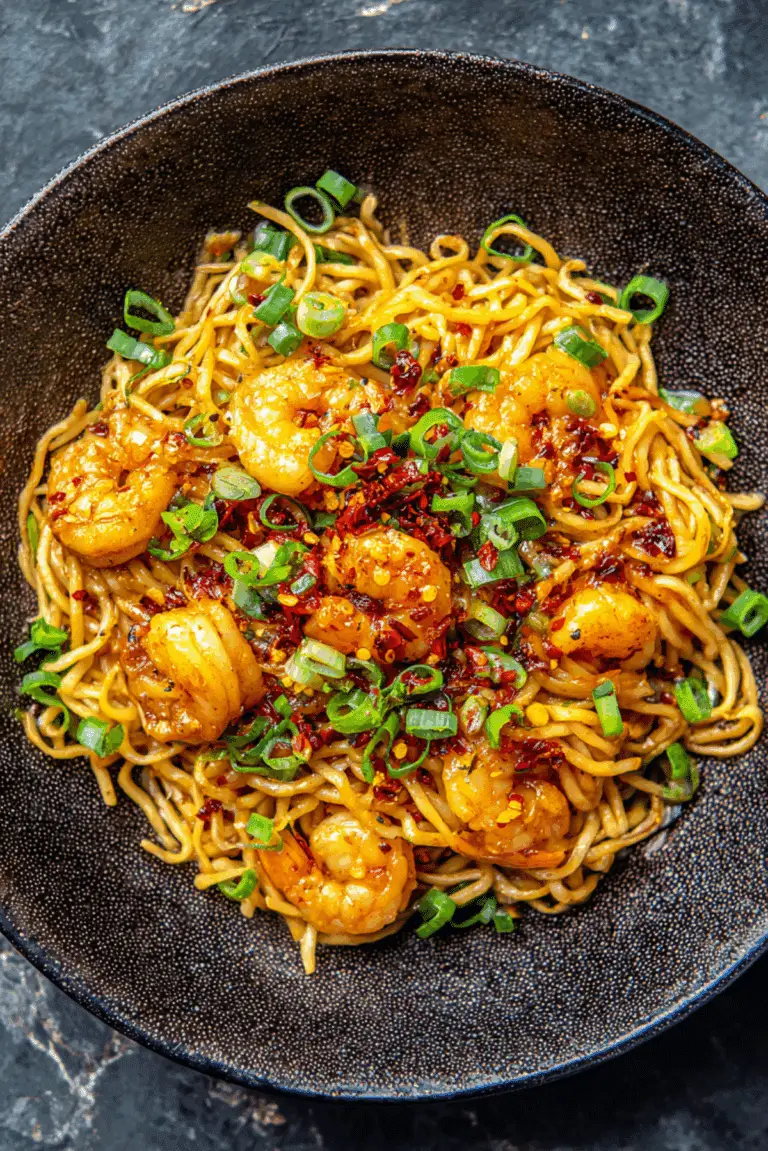 Garlicky Shrimp Noodle Delight