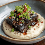 Soy-braised short ribs with white miso and truffle
