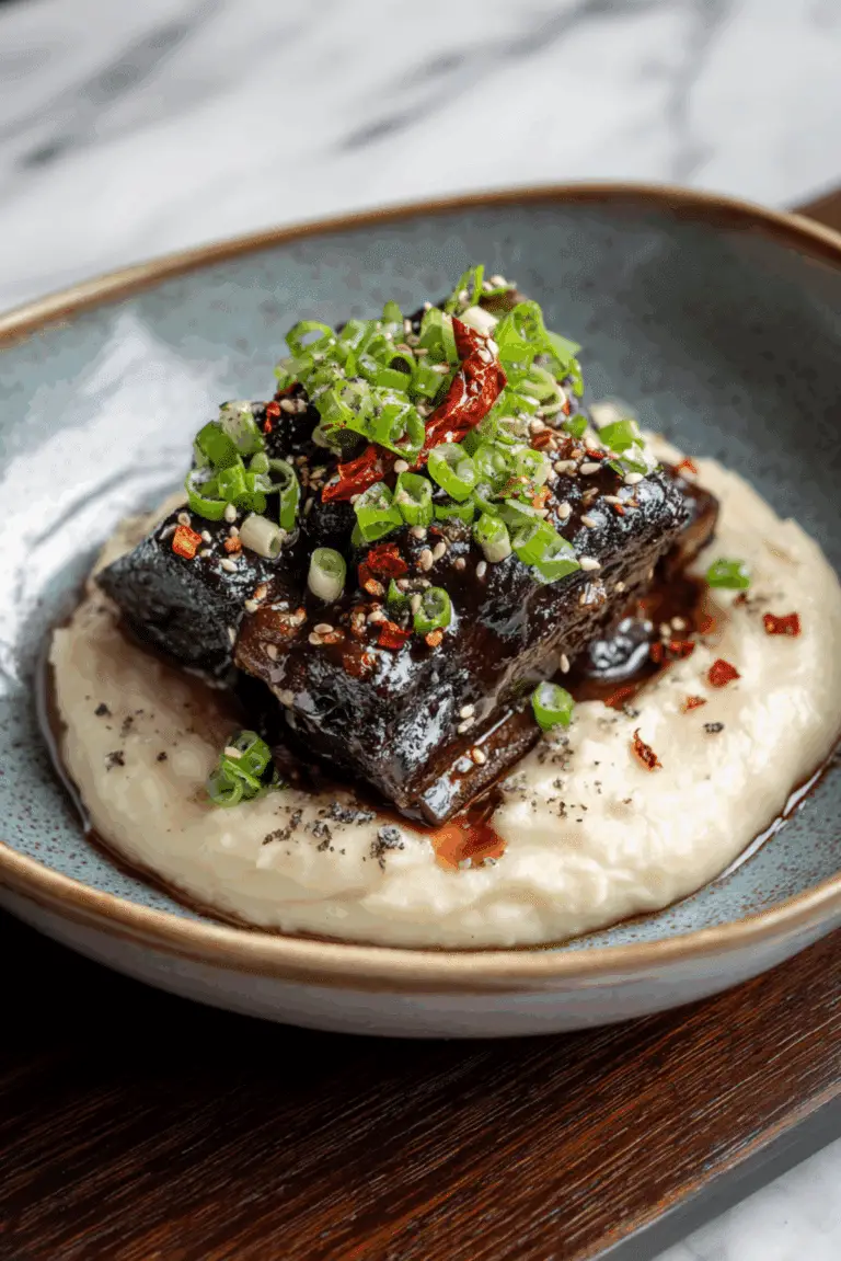 Soy-braised short ribs with white miso and truffle