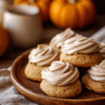 Pumpkin Cookies Swirled with Brown Butter Cinnamon Roll Frosting