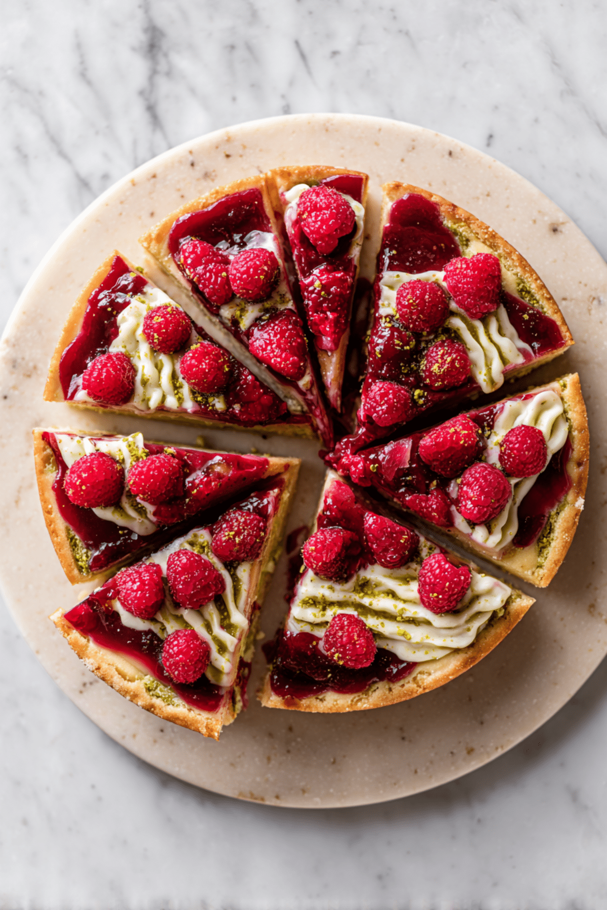 Raspberry & Pistachio Cookie Pizza