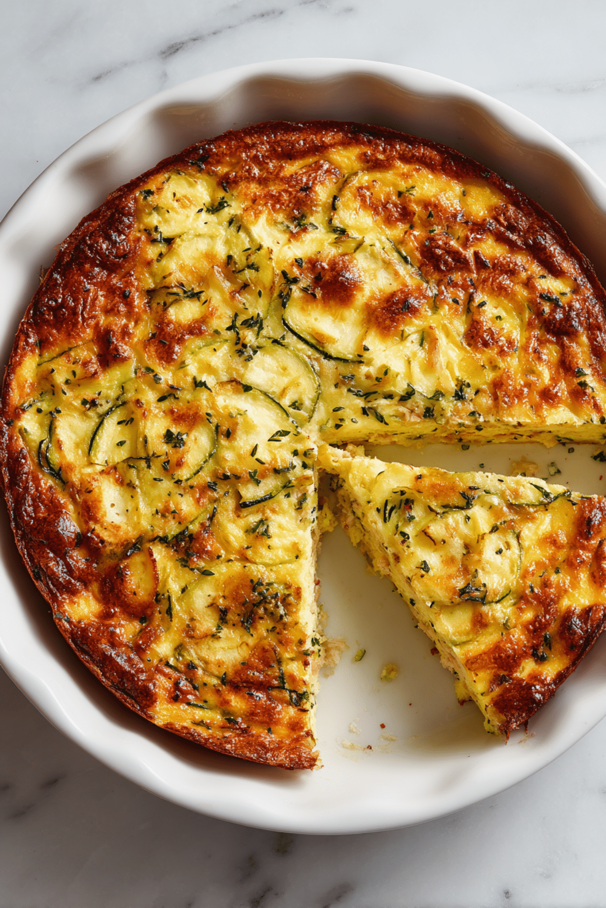 Light Zucchini & Tuna Quiche (Crustless)