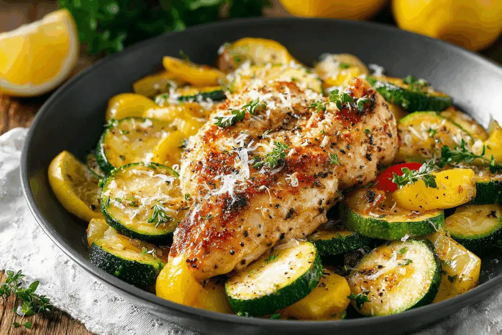 Healthy Chicken Breast with Zucchini and Squash