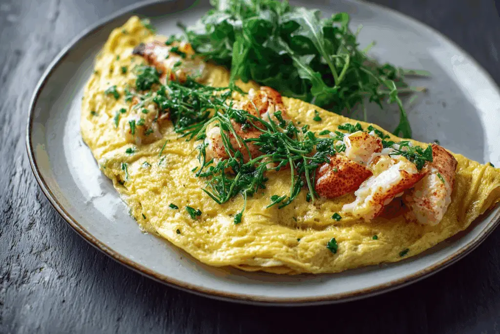 Lobster Omelette with Soft Herbs