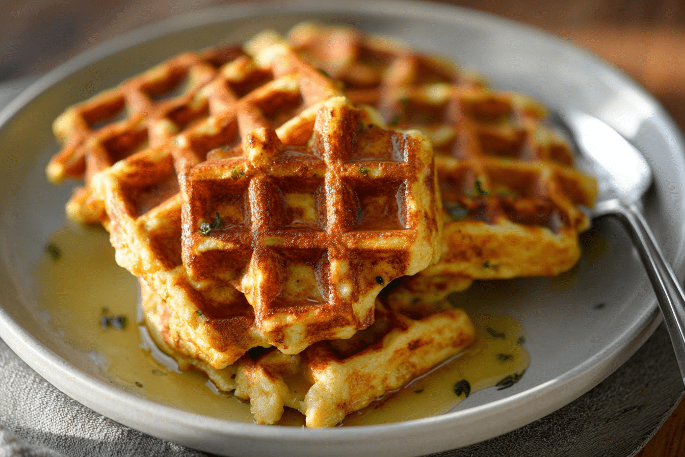 3 Ingredient Halloumi Plantain Waffles