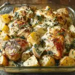 CREAMY GARLIC PARMESAN CHICKEN & POTATOES