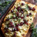 Crispy Flatbread with Brie, Cranberries & Toasted Almonds