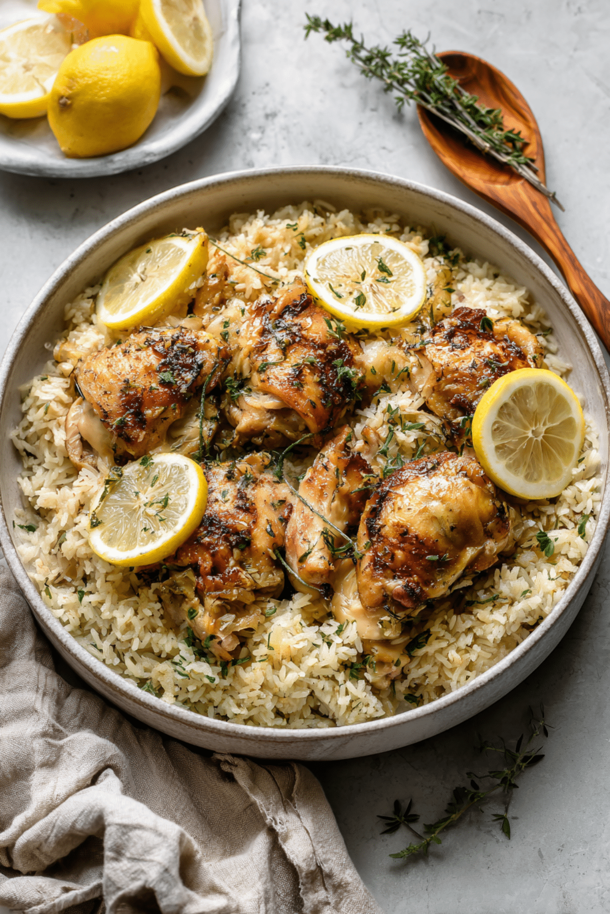 Slow Cooker Lemon Herb Chicken and Rice