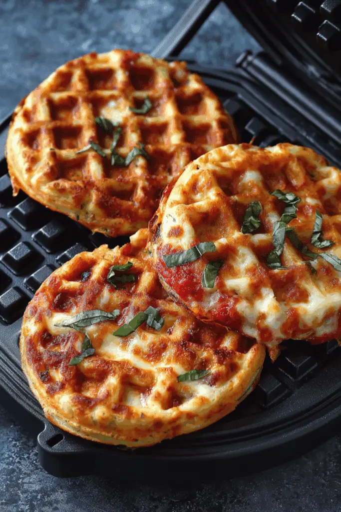 Pizza Stuffed Waffle Snacks