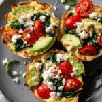 Tortilla Cups with Avocado and Tomato Feta