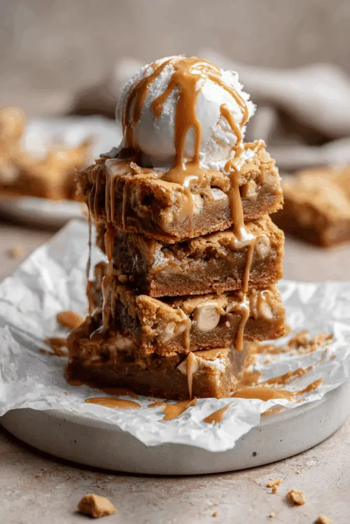 White Chocolate Biscoff Blondies