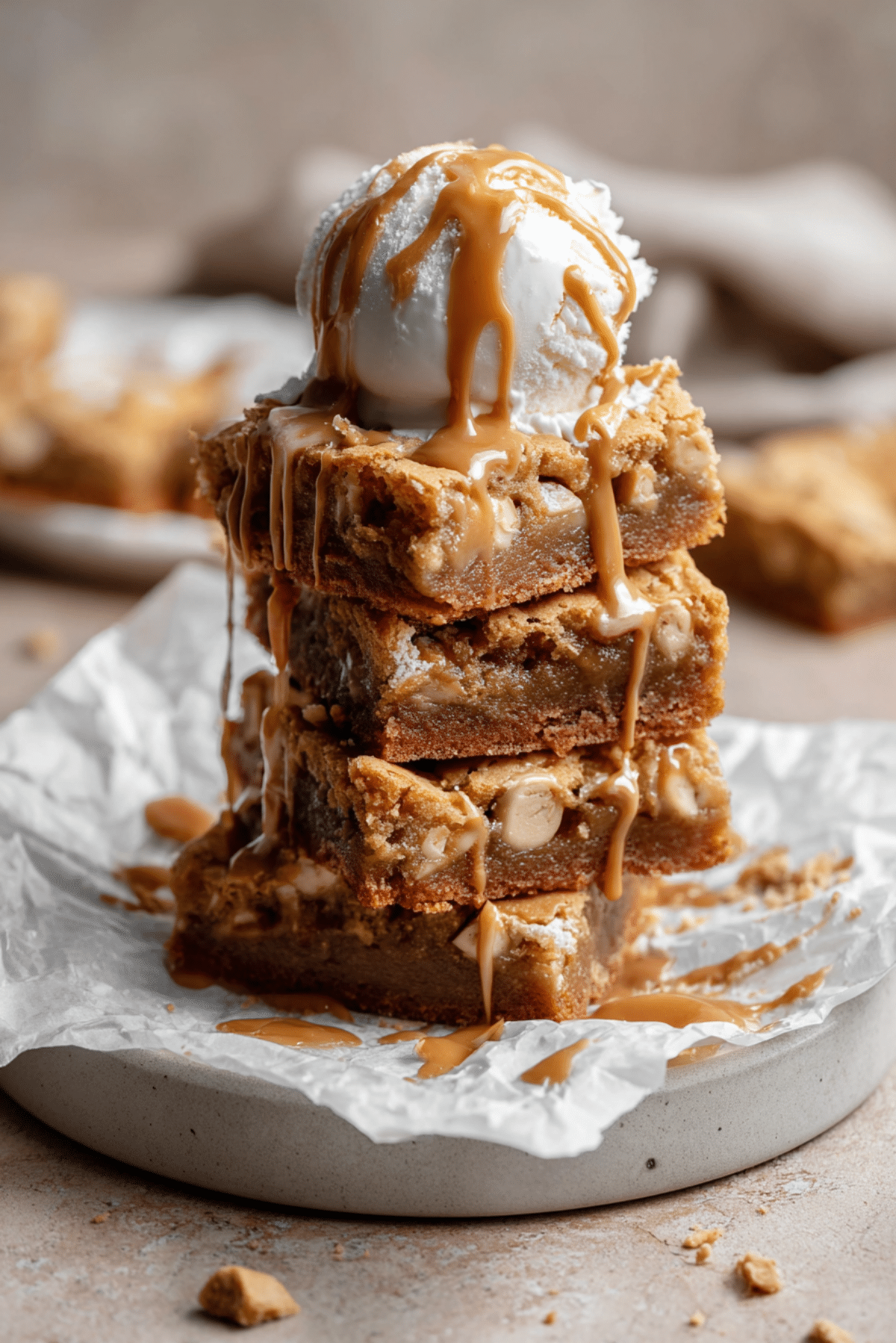 White Chocolate Biscoff Blondies