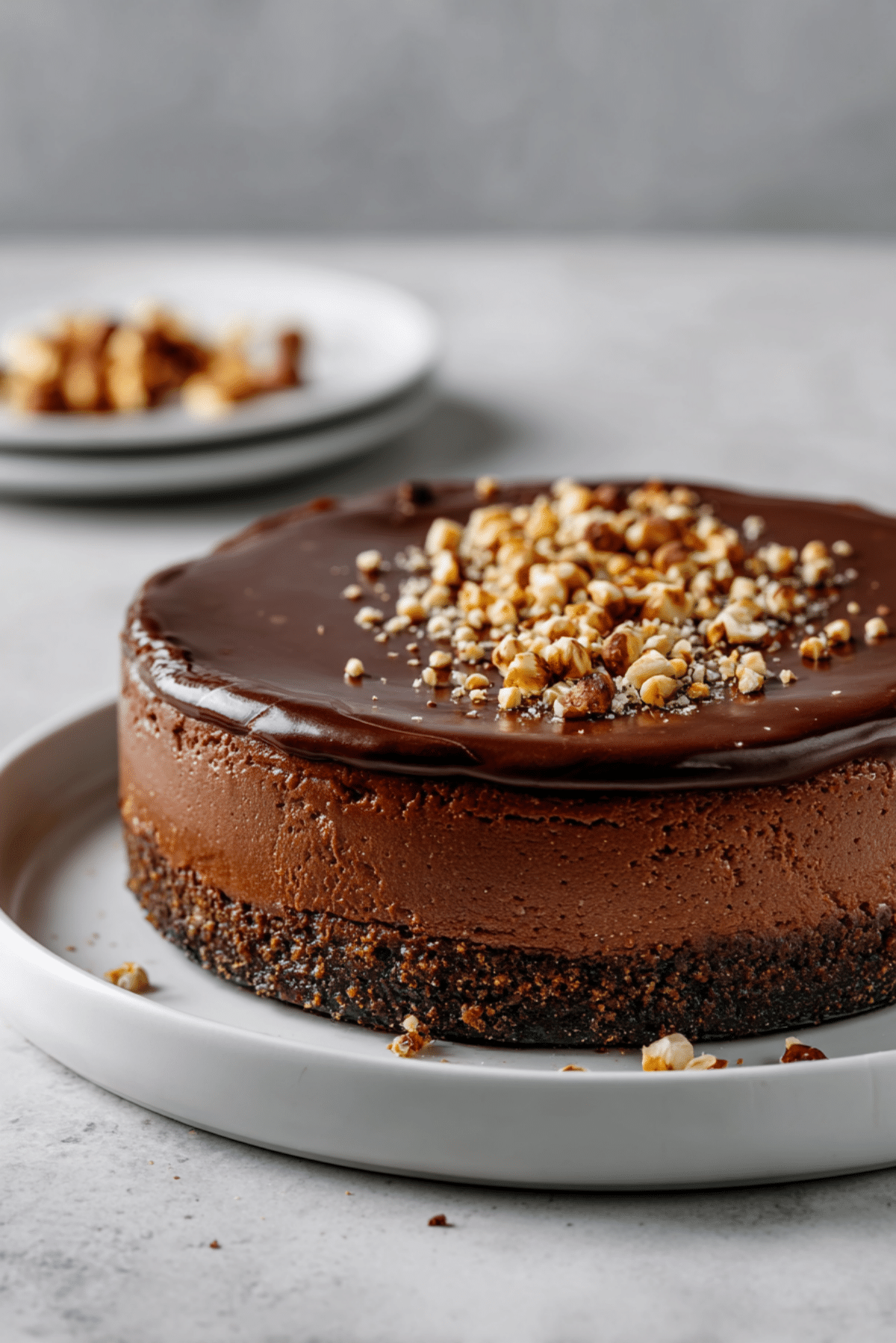 Healthier Dark Chocolate Cheesecake