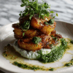 Potato Stacks with Whipped Ricotta Pesto