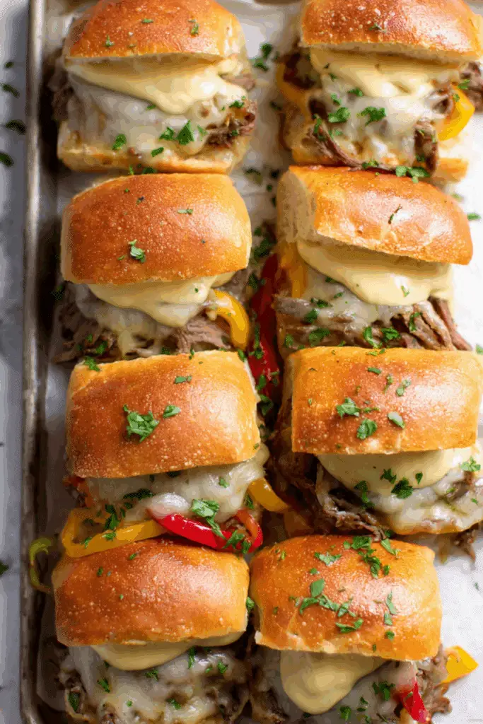 Philly Cheesesteak Sliders with Cheez-Whiz