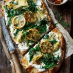 Grilled Flatbread with Artichoke, Ricotta and Lemon