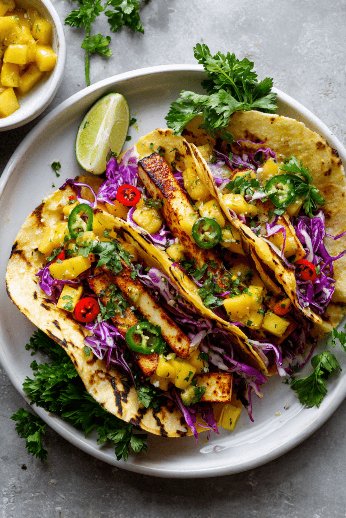 PANEER STEAK WITH MANGO SALSA