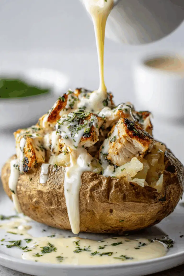 Chicken Alfredo Stuffed Potatoes