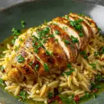 Aglio e Olio Orzo with Paprika Chicken