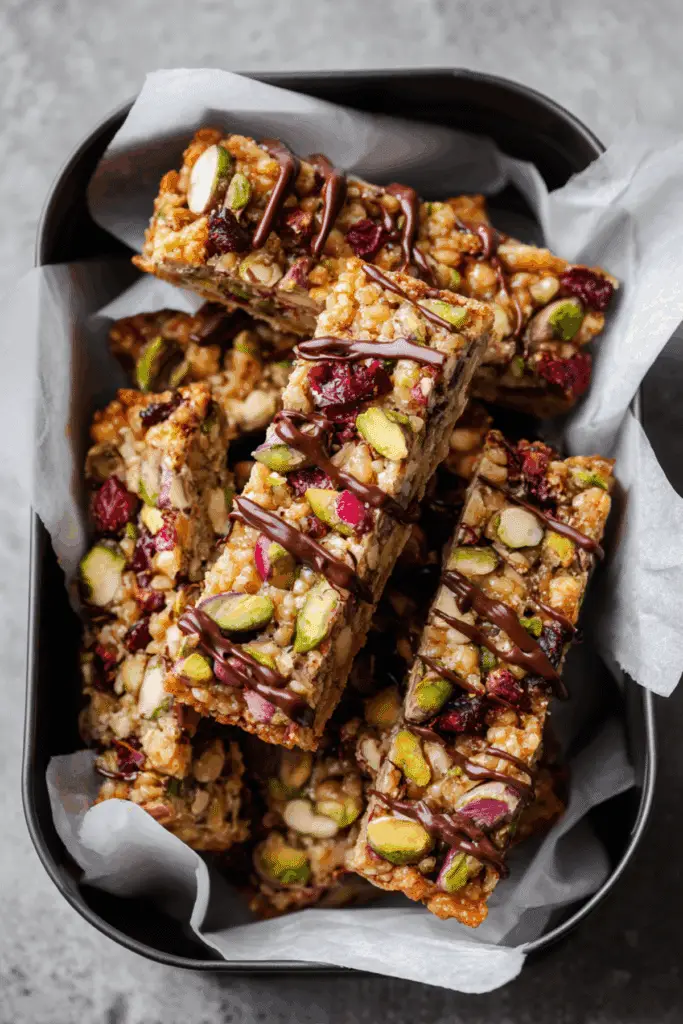 5-Ingredient Crunchy Pistachio Bars