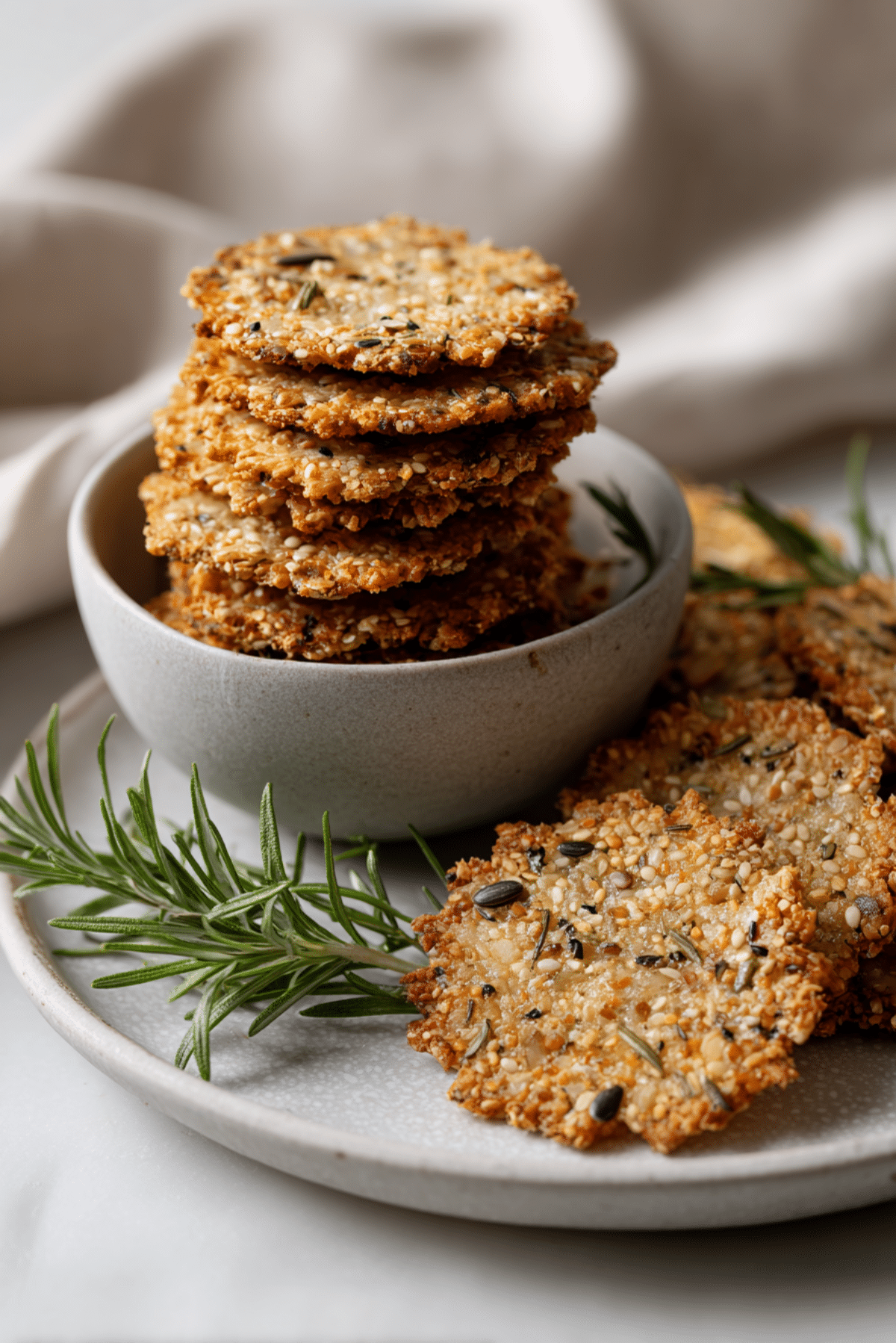 Seeded Crackers with Rosemary