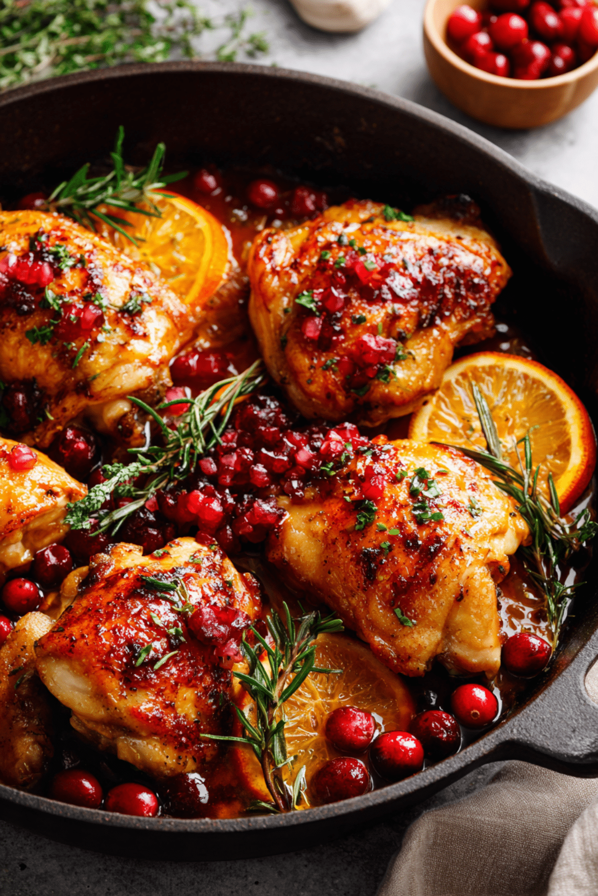 Festive Orange and Cranberry Roast Chicken