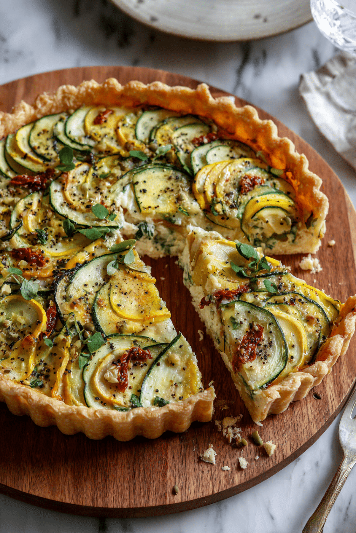 Courgette and Sundried Tomato Tart