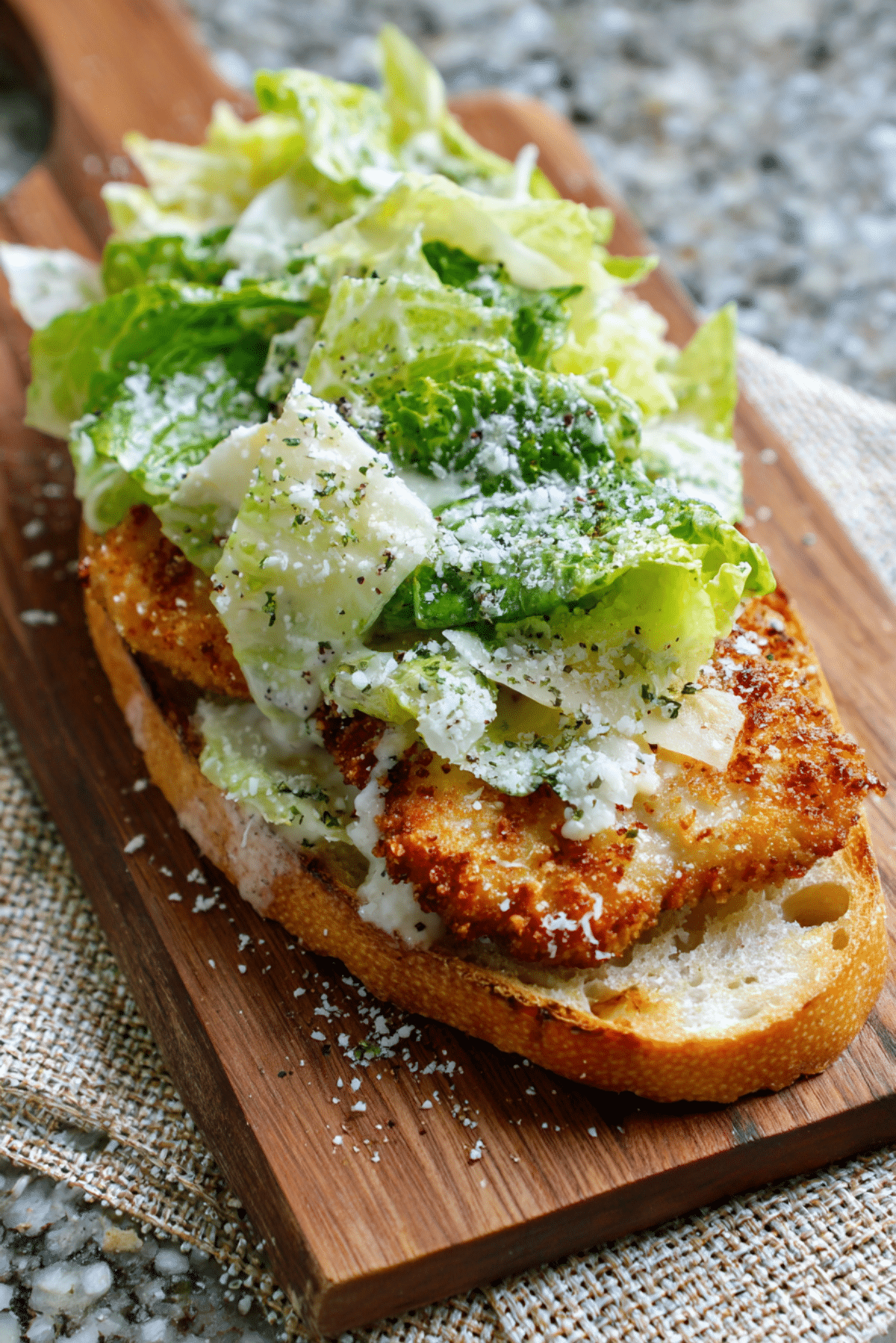 Crispy Chicken Caesar Pizza Sandwich
