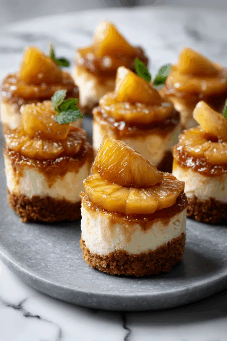 Mini Pineapple Upside-Down Cheesecakes