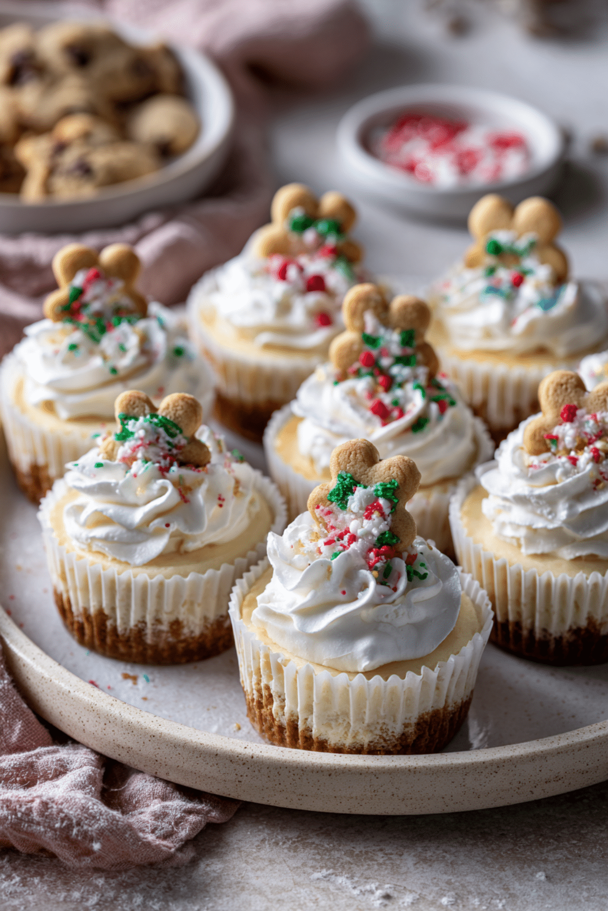 Mini Pillsbury Christmas Cookie Cheesecakes