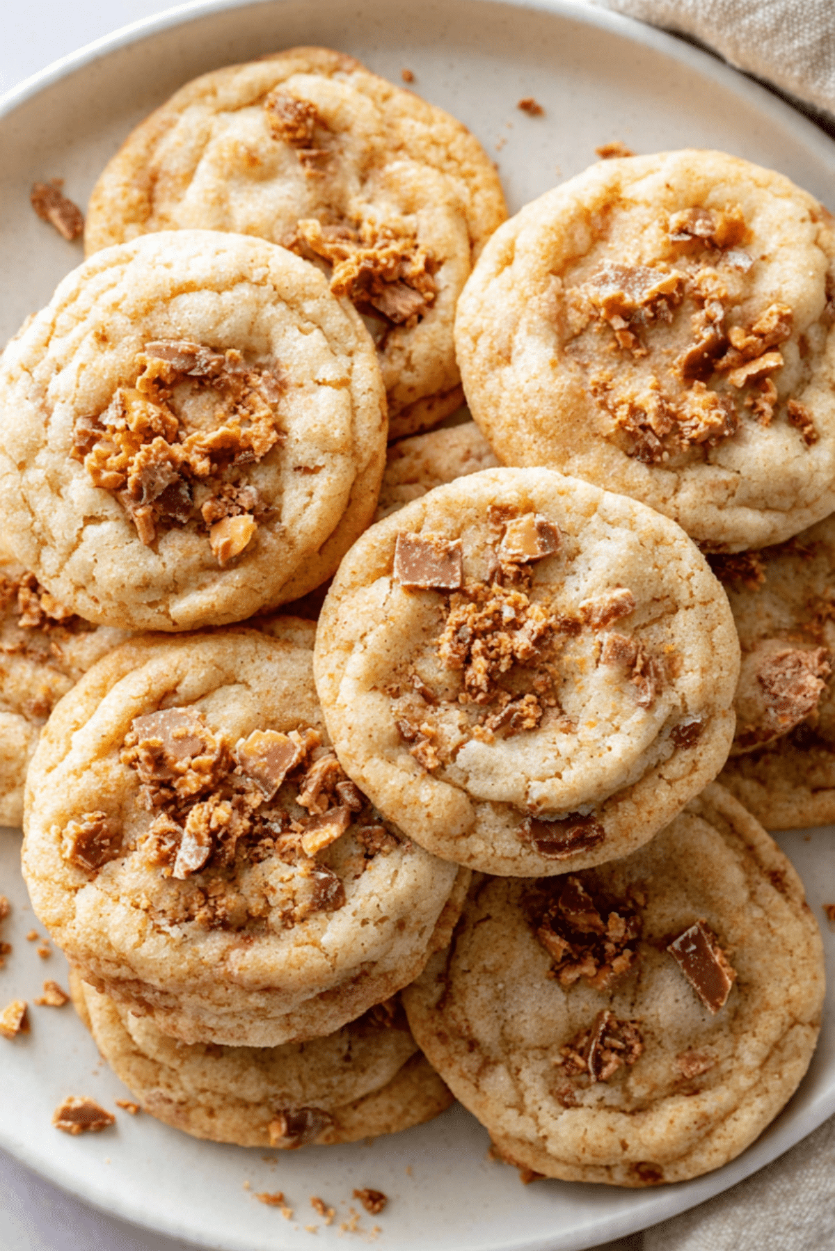 Soft Chewy Butterfinger Cookies