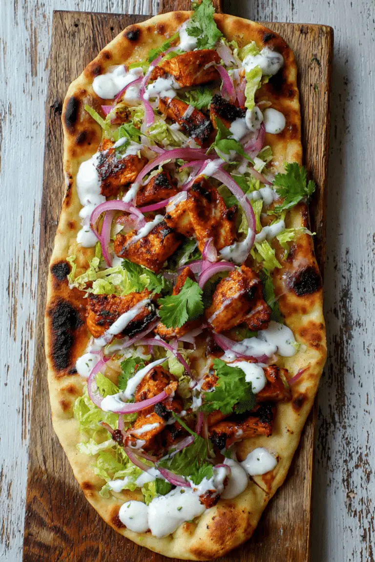 Cheesy Chicken Tikka Garlic Folded Naan
