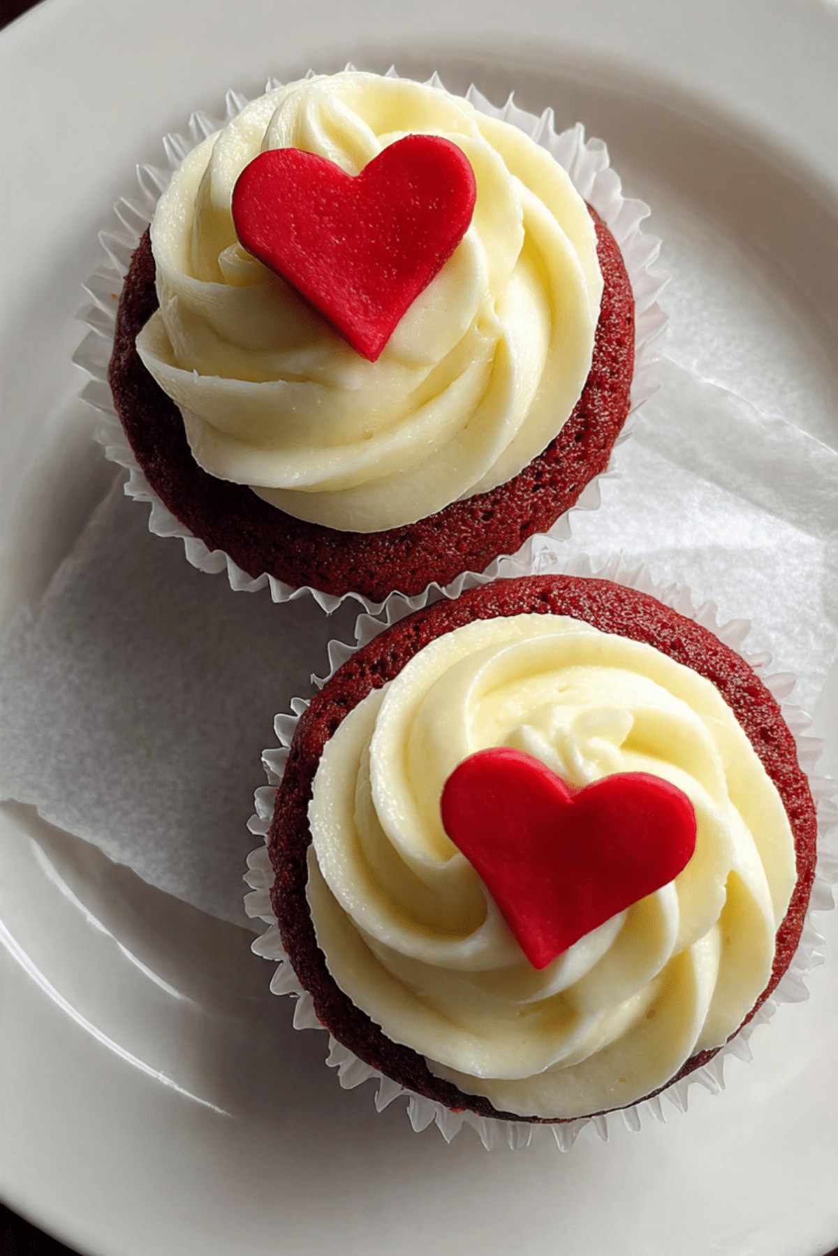 Stunning Heart-Shaped Red Velvet Cupcakes
