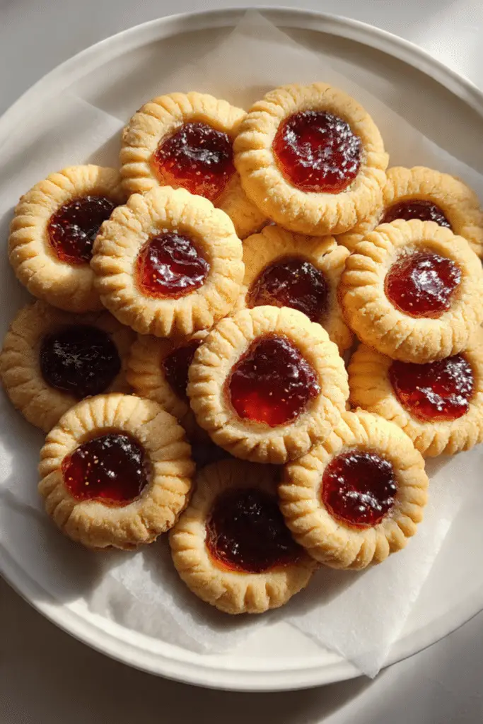 Shortbread Cookies With Fruit Jam Center