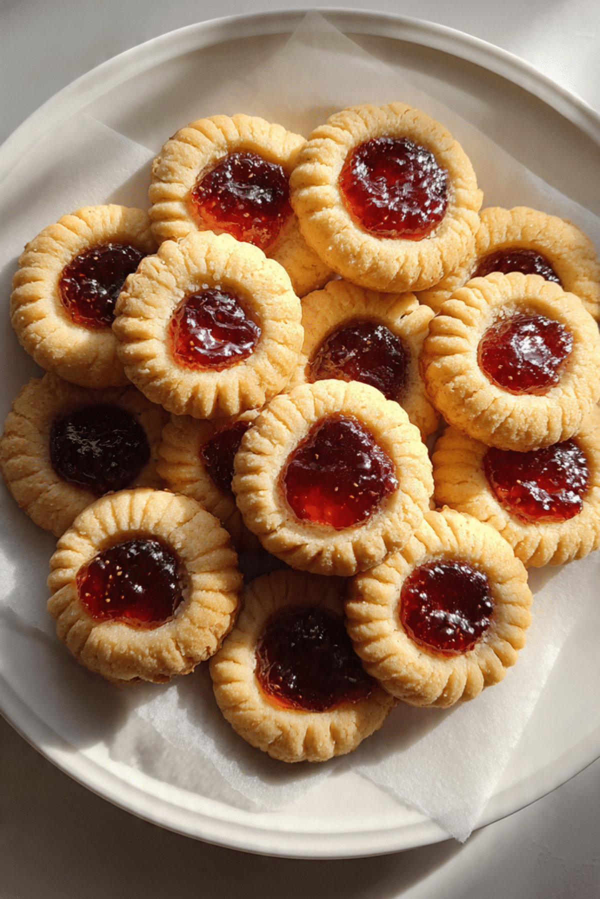 Shortbread Cookies With Fruit Jam Center