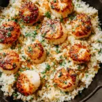 Garlic Butter Scallops & Rice Skillet Recipe