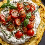 Socca with Whipped Feta and Tomato Salad
