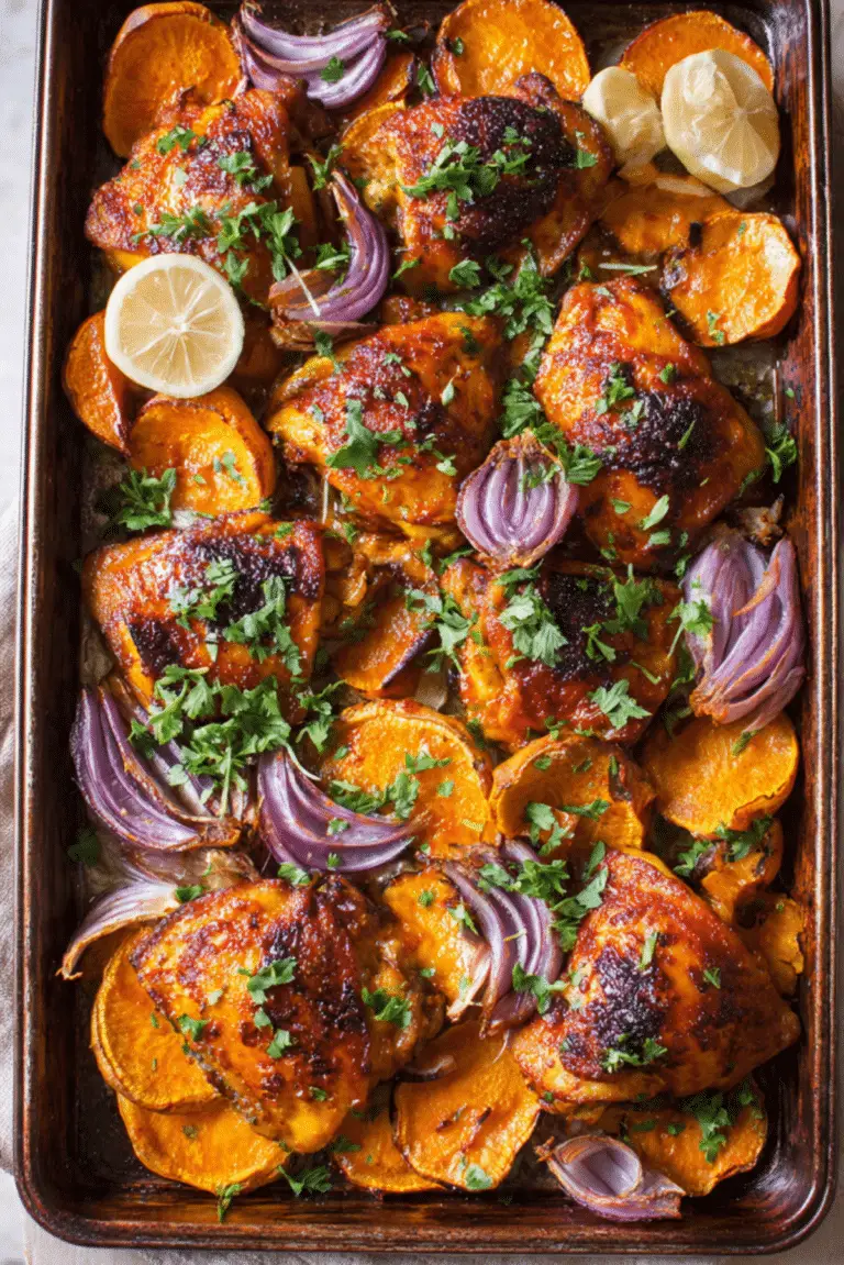 Sheet Pan Harissa Orange Chicken