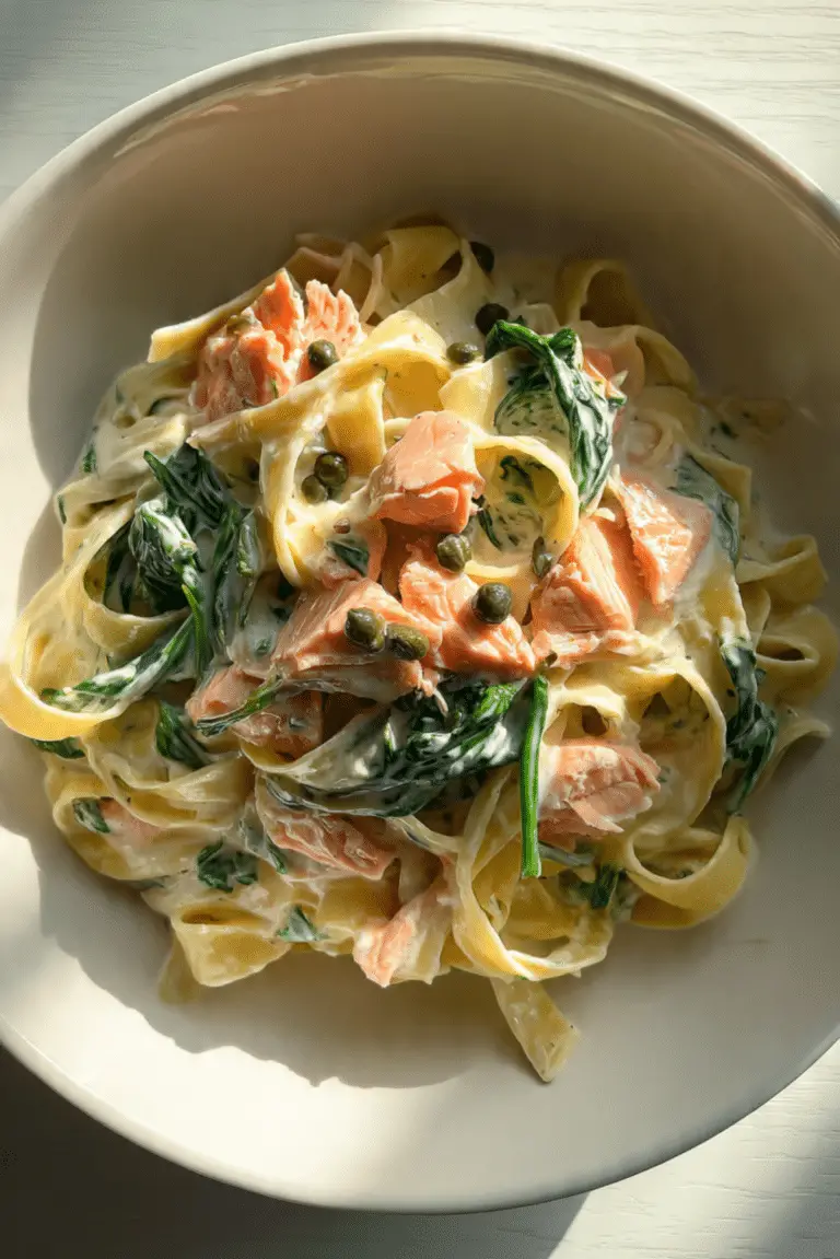 Creamy Salmon Fettuccine