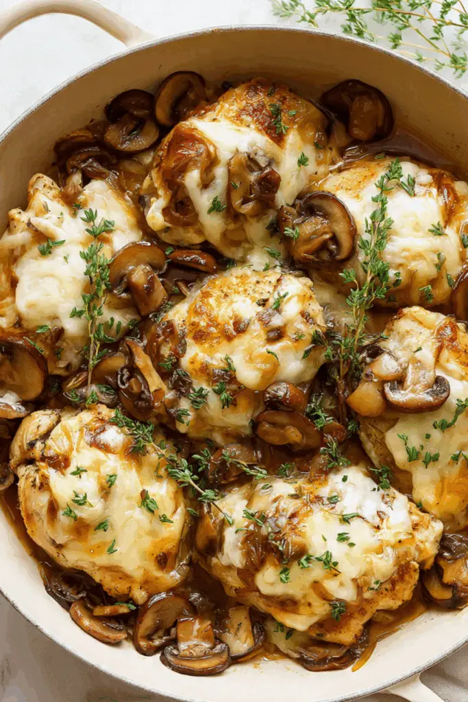 ONE PAN FRENCH ONION CHICKEN & MUSHROOMS