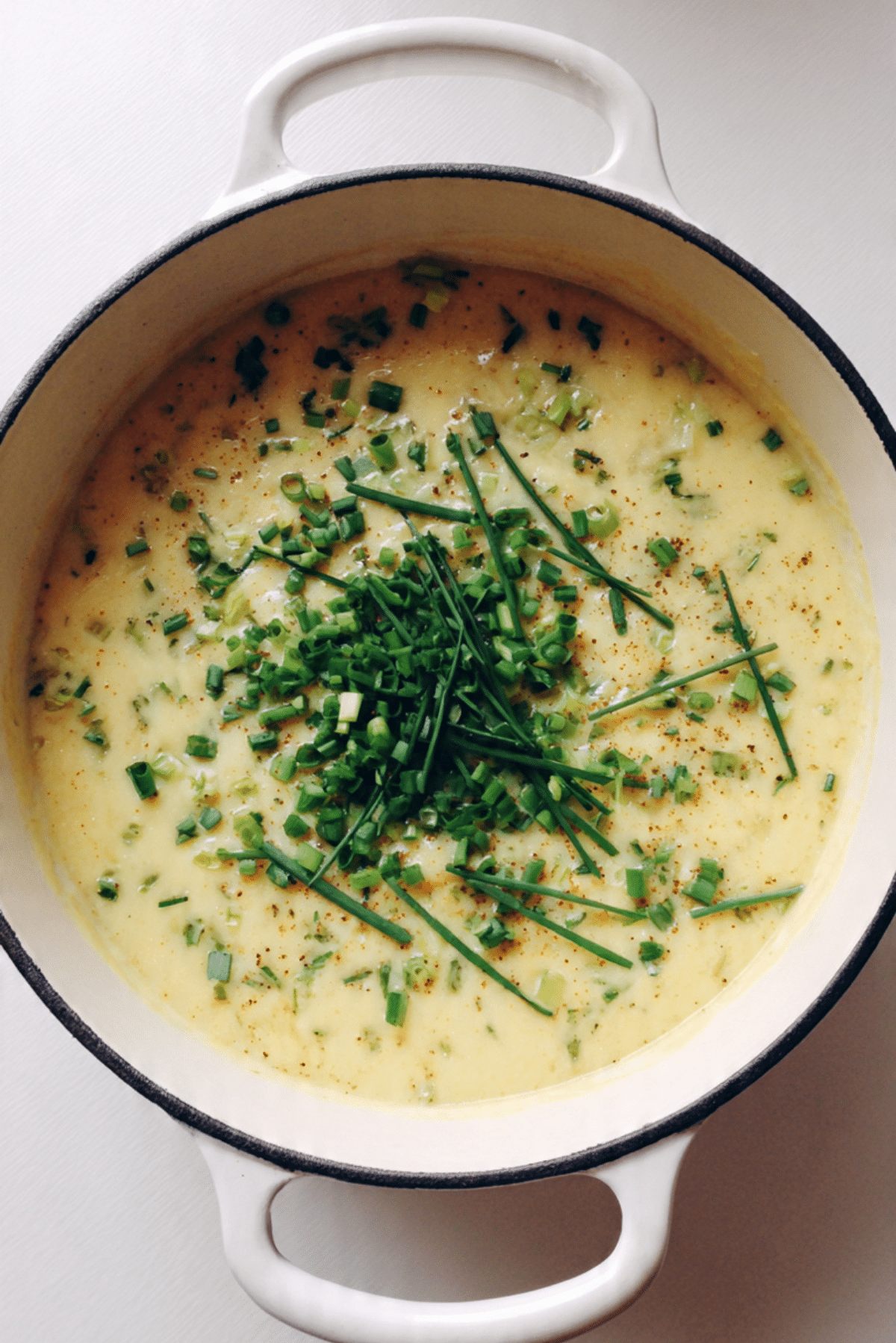 Hearty Potato Leek Soup with Green Onions & Chives Recipe