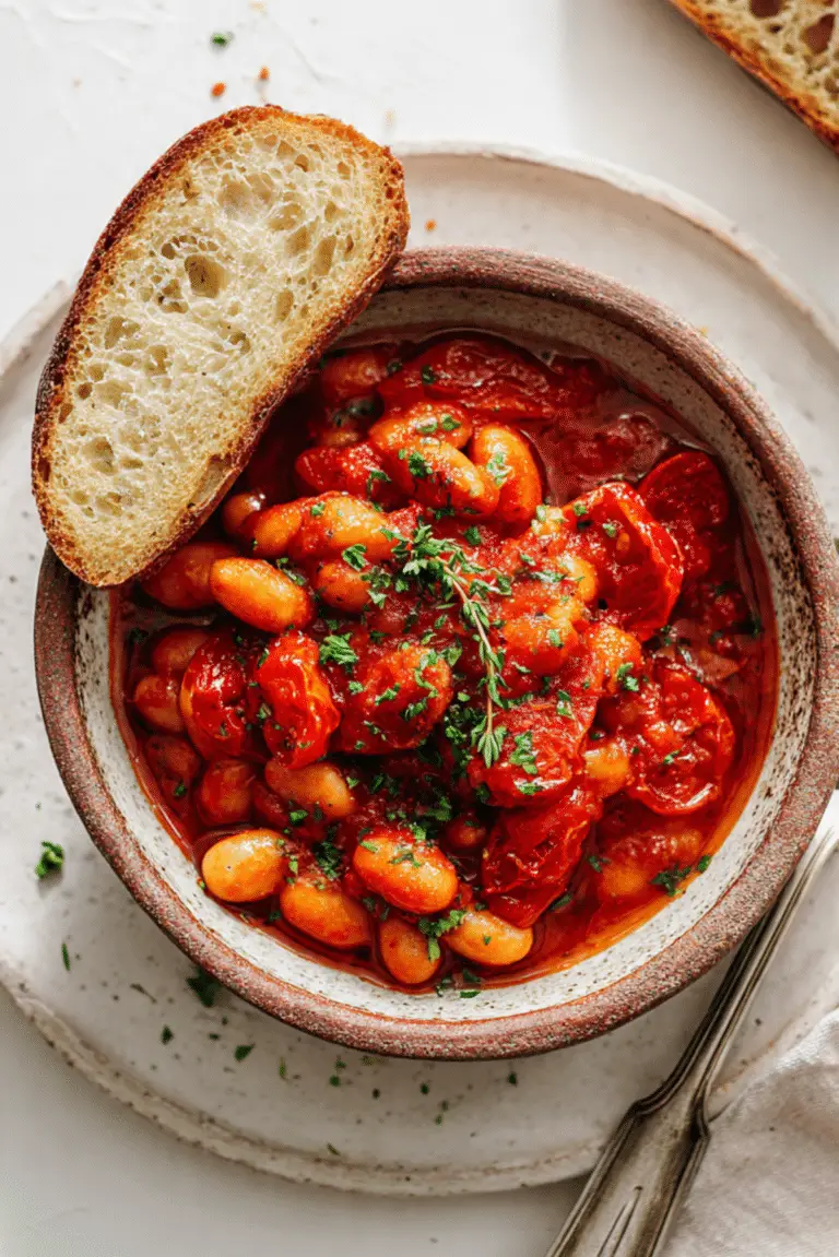 Roasted Tomatoes with White Beans