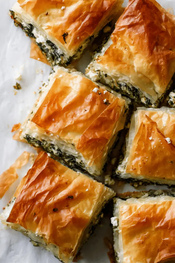 Spanakopita Phyllo Ribbon Pie