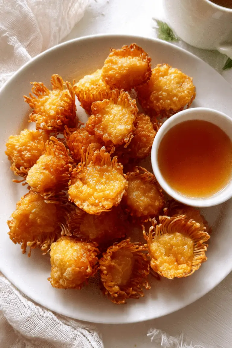 Crispy Fried Enoki Mushrooms