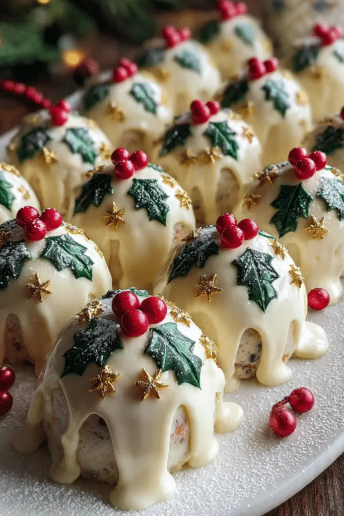 Christmas Pudding Krispie Cakes