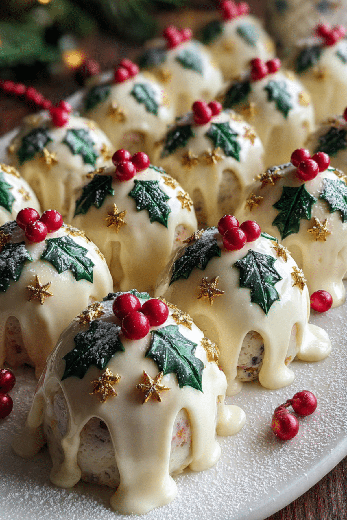 Christmas Pudding Krispie Cakes